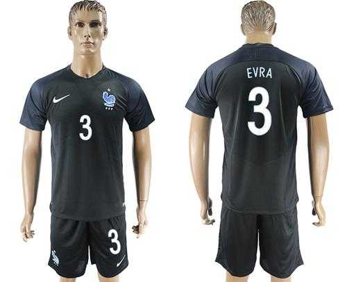 France #3 Evra Away Soccer Country Jersey