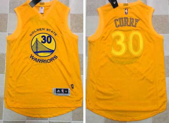 Golden State Warriors #30 Stephen Curry Gold AU 2017 New Stitched NBA Jersey