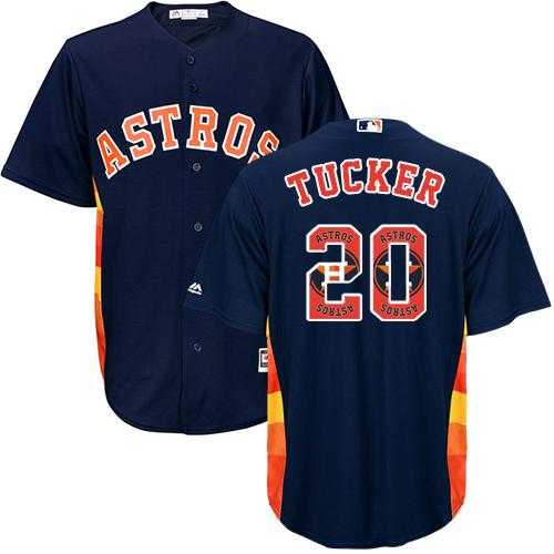 Houston Astros #20 Preston Tucker Navy Blue Team Logo Fashion Stitched MLB Jersey