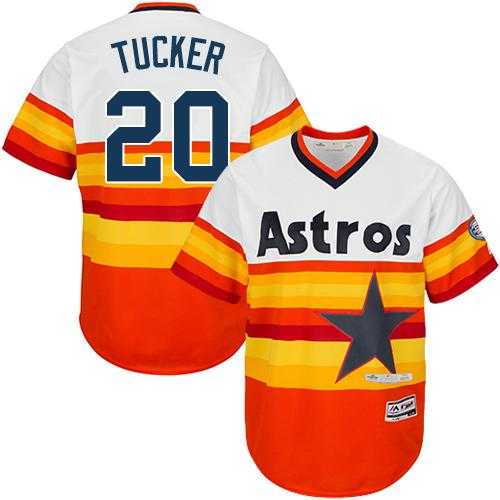 Houston Astros #20 Preston Tucker White Orange Flexbase Authentic Collection Cooperstown Stitched MLB Jersey
