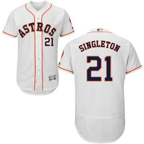 Houston Astros #21 Jon Singleton White Flexbase Authentic Collection Stitched MLB Jersey