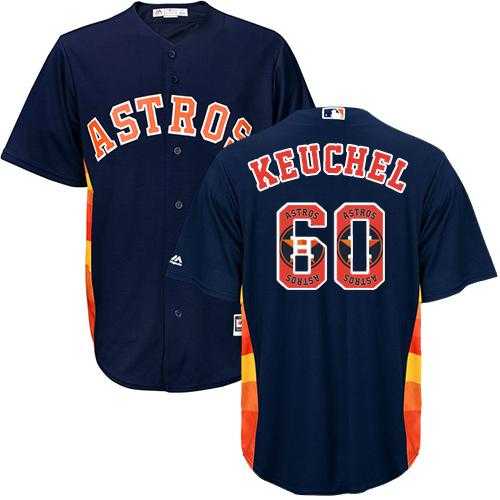 Houston Astros #60 Dallas Keuchel Navy Blue Team Logo Fashion Stitched MLB Jersey