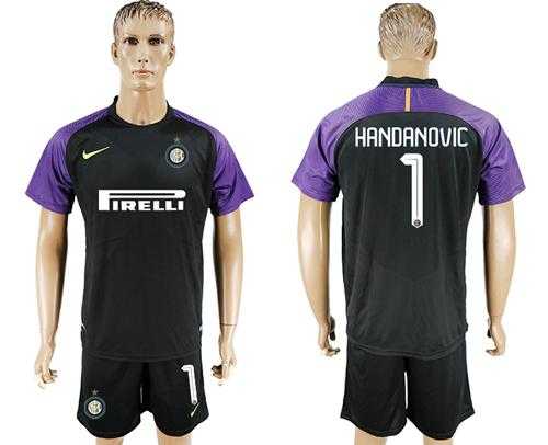 Inter Milan #1 Handanovic Black Goalkeeper Soccer Club Jersey