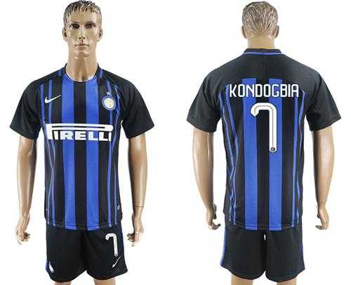Inter Milan #7 Kondogbia Home Soccer Club Jersey