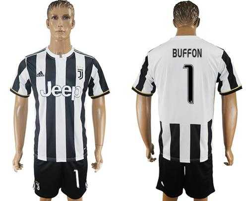 Juventus #1 Buffon Home Soccer Club Jersey