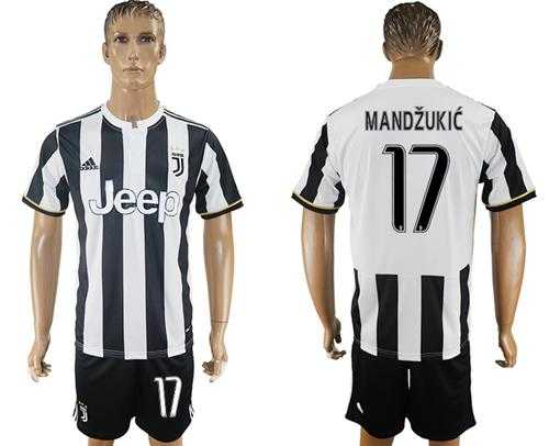 Juventus #17 Mandzukic Home Soccer Club Jersey