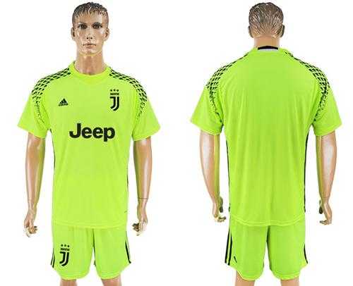 Juventus Blank Shiny Green Goalkeeper Soccer Club Jersey