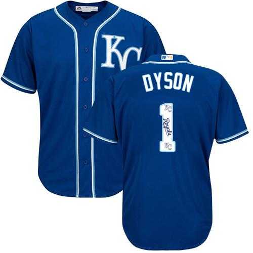 Kansas City Royals #1 Jarrod Dyson Royal Blue Team Logo Fashion Stitched MLB Jersey