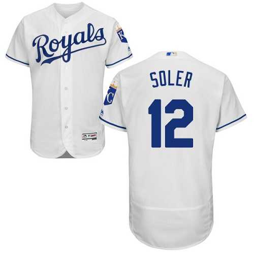 Kansas City Royals #12 Jorge Soler White Flexbase Authentic Collection Stitched MLB Jersey Kansas City Royals #12 Jorge Soler White Flexbase Authentic Collection Stitched MLB Jersey