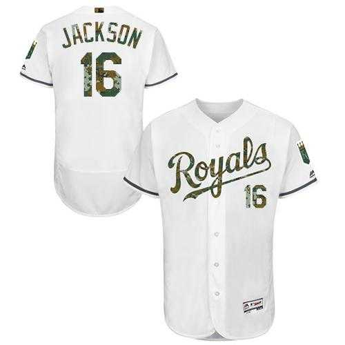 Kansas City Royals #16 Bo Jackson White Flexbase Authentic Collection Memorial Day Stitched MLB Jersey
