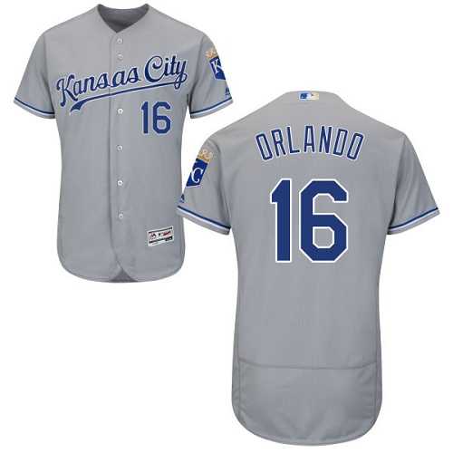 Kansas City Royals #16 Paulo Orlando Grey Flexbase Authentic Collection Stitched MLB Jersey