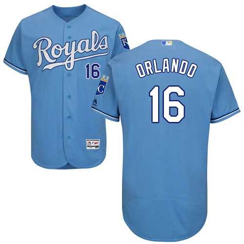 Kansas City Royals #16 Paulo Orlando Light Blue Flexbase Authentic Collection Stitched MLB Jersey