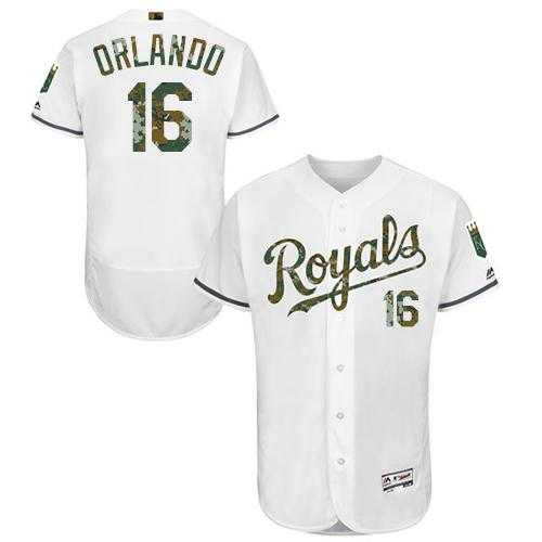 Kansas City Royals #16 Paulo Orlando White Flexbase Authentic Collection Memorial Day Stitched MLB Jersey