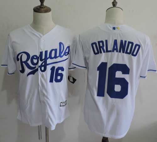 Kansas City Royals #16 Paulo Orlando White New Cool Base Stitched MLB Jersey Kansas City Royals #16 Paulo Orlando White New Cool Base Stitched MLB Jersey