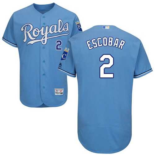 Kansas City Royals #2 Alcides Escobar Light Blue Flexbase Authentic Collection Stitched MLB Jersey