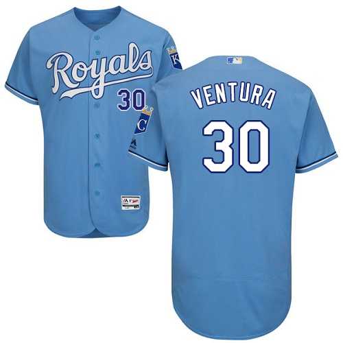 Kansas City Royals #30 Yordano Ventura Light Blue Flexbase Authentic Collection Stitched MLB Jersey