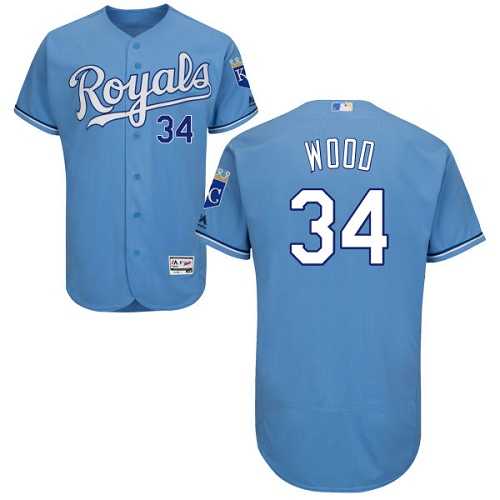 Kansas City Royals #34 Travis Wood Light Blue Flexbase Authentic Collection Stitched MLB Jersey Kansas City Royals #34 Travis Wood Light Blue Flexbase Authentic Collection Stitched MLB Jersey
