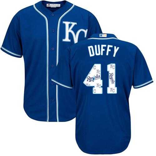Kansas City Royals #41 Danny Duffy Royal Blue Team Logo Fashion Stitched MLB Jersey
