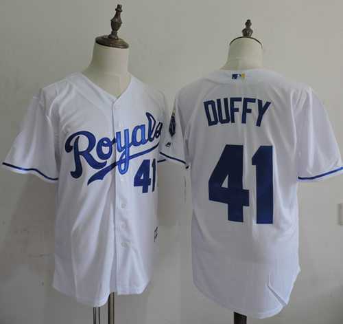 Kansas City Royals #41 Danny Duffy White New Cool Base Stitched MLB Jersey