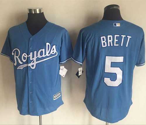 Kansas City Royals #5 George Brett Light Blue New Cool Base Alternate 1 Stitched MLB Jersey Kansas City Royals #5 George Brett Light Blue New Cool Base Alternate 1 Stitched MLB Jersey