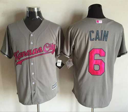 Kansas City Royals #6 Lorenzo Cain Grey New Cool Base Mother's Day Stitched MLB Jersey