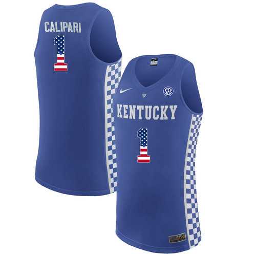 Kentucky Wildcats #1 Coach John Calipari Blue College Basketball Jersey
