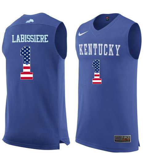 Kentucky Wildcats #1 Skal Labissiere Blue College Basketball Jersey