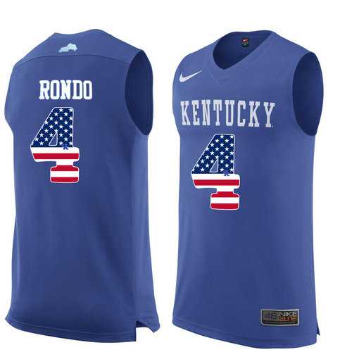 Kentucky Wildcats #4 Rajon Rondo Blue College Basketball Jersey