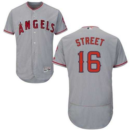 Los Angeles Angels Of Anaheim #16 Huston Street Grey Flexbase Authentic Collection Stitched MLB Jersey
