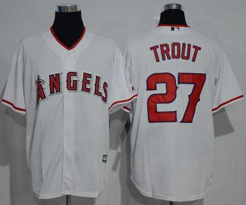 Los Angeles Angels Of Anaheim #27 Mike Trout White New Cool Base Stitched MLB Jersey Los Angeles Angels Of Anaheim #27 Mike Trout White New Cool Base Stitched MLB Jersey
