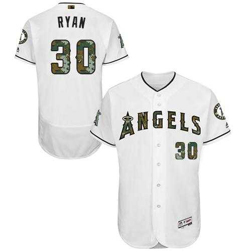 Los Angeles Angels Of Anaheim #30 Nolan Ryan White Flexbase Authentic Collection Memorial Day Stitched MLB Jersey