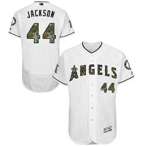 Los Angeles Angels Of Anaheim #44 Reggie Jackson White Flexbase Authentic Collection Memorial Day Stitched MLB Jersey