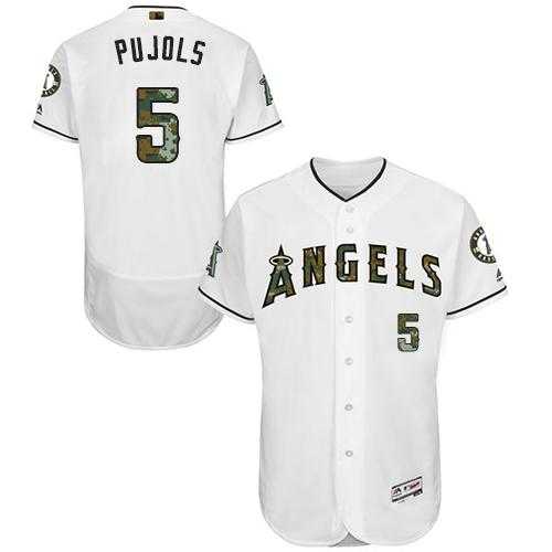 Los Angeles Angels Of Anaheim #5 Albert Pujols White Flexbase Authentic Collection Memorial Day Stitched MLB Jersey
