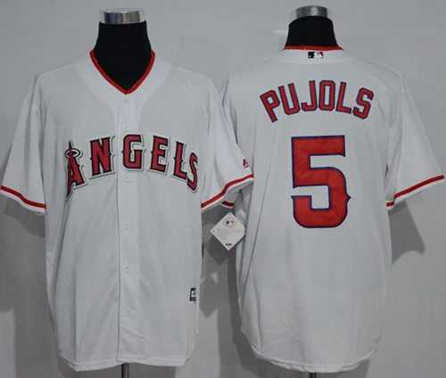 Los Angeles Angels Of Anaheim #5 Albert Pujols White New Cool Base Stitched MLB Jersey