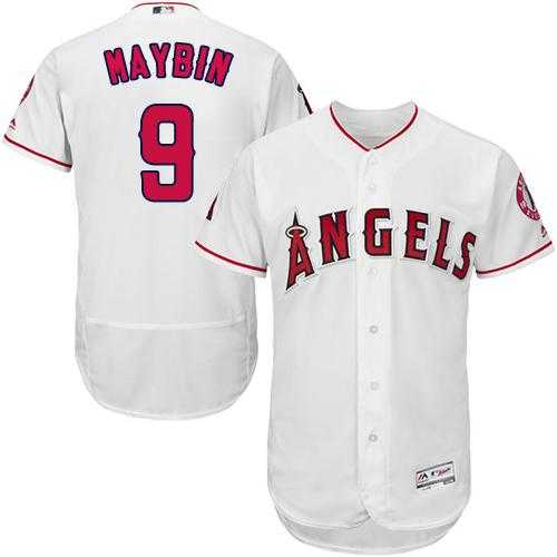 Los Angeles Angels Of Anaheim #9 Cameron Maybin White Flexbase Authentic Collection Stitched MLB Jersey