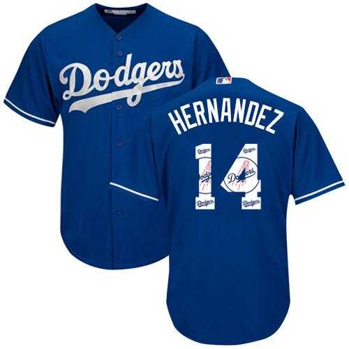 Los Angeles Dodgers #14 Enrique Hernandez Blue Team Logo Fashion Stitched MLB Jersey
