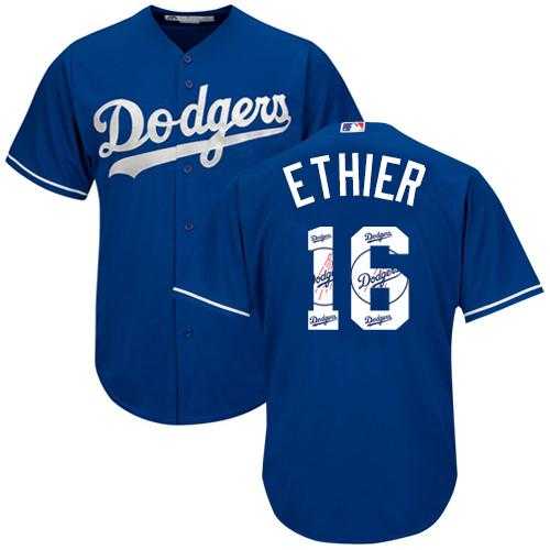 Los Angeles Dodgers #16 Andre Ethier Blue Team Logo Fashion Stitched MLB Jersey