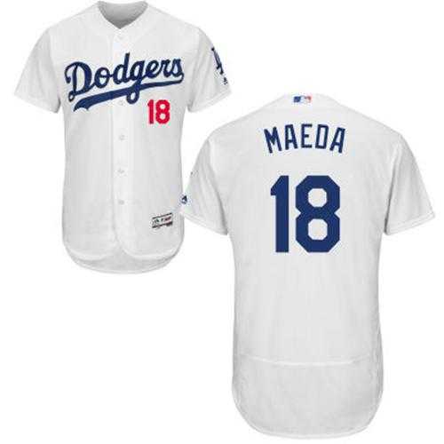 Los Angeles Dodgers #18 Kenta Maeda White Flexbase Authentic Collection Stitched MLB Jersey