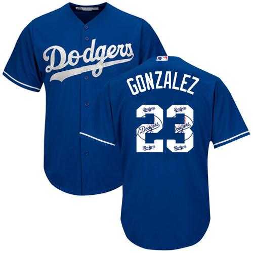 Los Angeles Dodgers #23 Adrian Gonzalez Blue Team Logo Fashion Stitched MLB Jersey