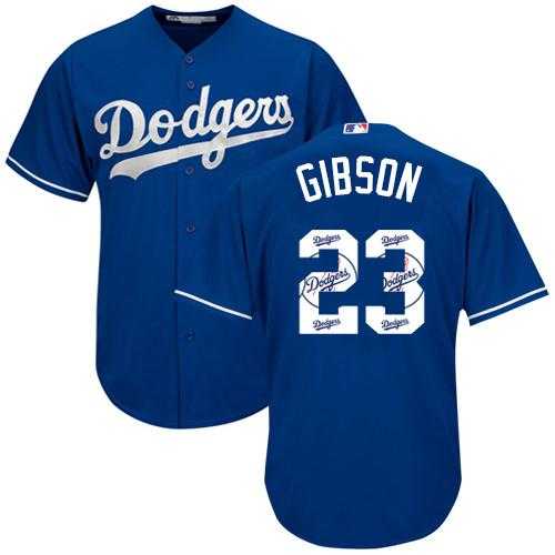 Los Angeles Dodgers #23 Kirk Gibson Blue Team Logo Fashion Stitched MLB Jersey