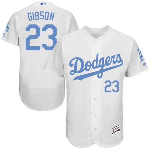 Los Angeles Dodgers #23 Kirk Gibson White Flexbase Authentic Collection Father's Day Stitched MLB Jersey