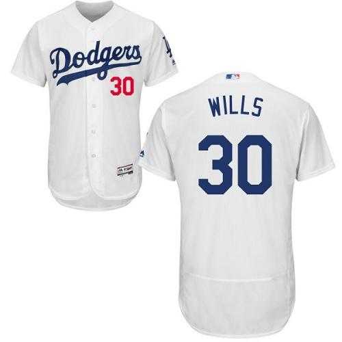 Los Angeles Dodgers #30 Maury Wills White Flexbase Authentic Collection Stitched MLB Jersey