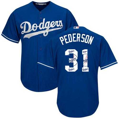 Los Angeles Dodgers #31 Joc Pederson Blue Team Logo Fashion Stitched MLB Jersey
