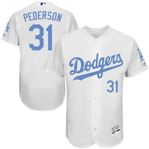 Los Angeles Dodgers #31 Joc Pederson White Flexbase Authentic Collection Father's Day Stitched MLB Jersey