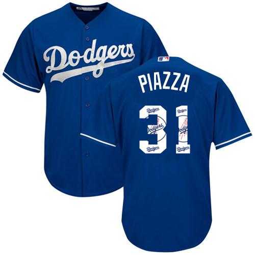 Los Angeles Dodgers #31 Mike Piazza Blue Team Logo Fashion Stitched MLB Jersey