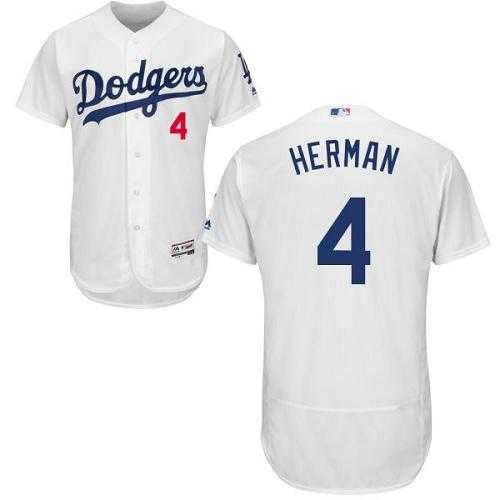 Los Angeles Dodgers #4 Babe Herman White Flexbase Authentic Collection Stitched MLB Jersey
