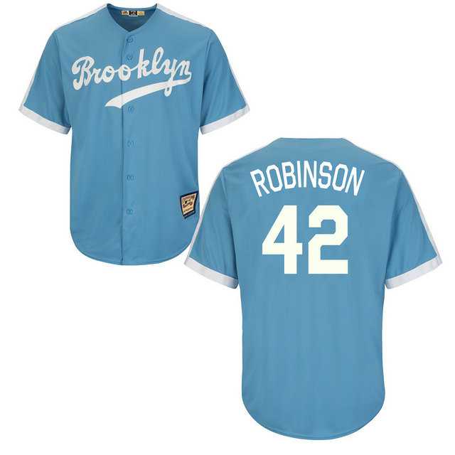 Los Angeles Dodgers #42 Jackie Robinson Light Blue Cooperstown Throwback Stitched Baseball Jersey