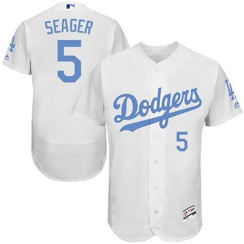 Los Angeles Dodgers #5 Corey Seager White Flexbase Authentic Collection Father's Day Stitched MLB Jersey