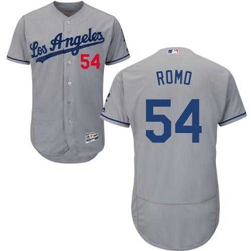 Los Angeles Dodgers #54 Sergio Romo Grey Flexbase Authentic Collection Stitched MLB Jersey