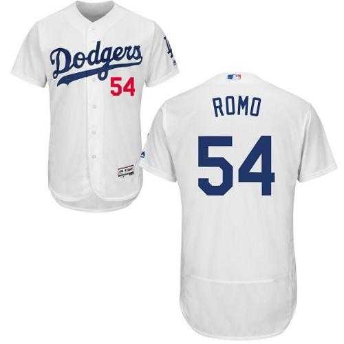 Los Angeles Dodgers #54 Sergio Romo White Flexbase Authentic Collection Stitched MLB Jersey